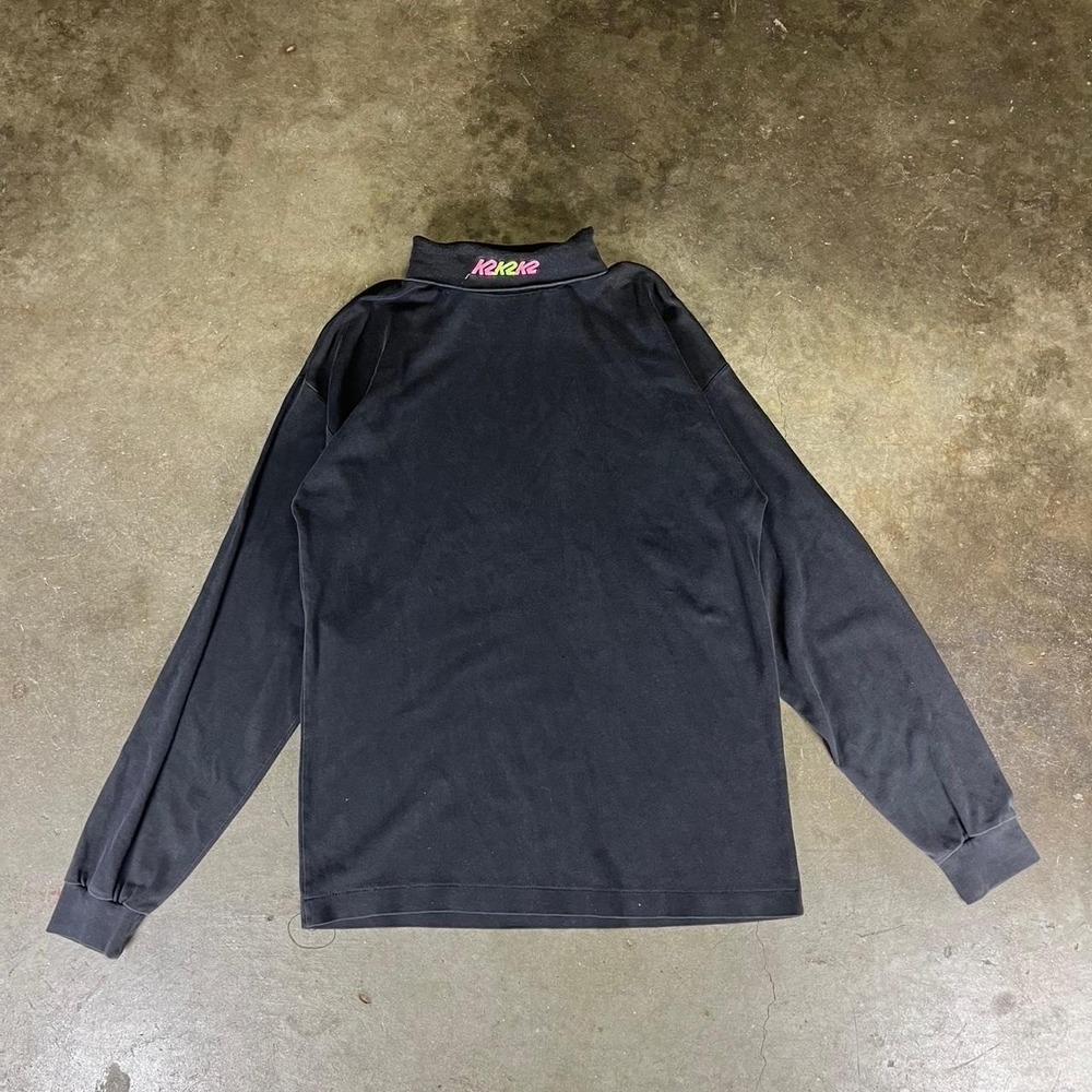 Vintage 90s single stitch K2 black turtle neck shirt Men's Size Large